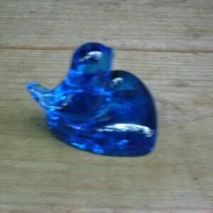 Bluebird of Happiness Heart Candle Holder Signed R. Trumbull 1989